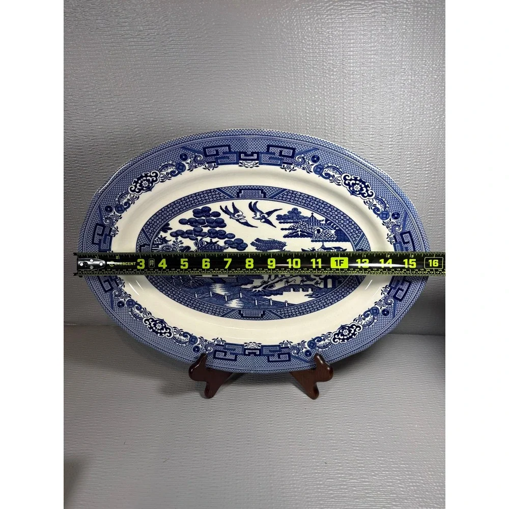 Legend‎ British Heritage Blue Willow Oval Serving Platter Earthenware 15.5 Inch
